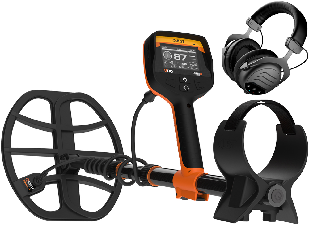 Quest V80 Metalldetektor + gratis XPointer Orange Pinpointer