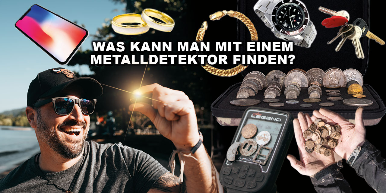 Was kann man mit einem Metalldetektor alles finden? Metallobjekte wie Schmuck, Münzen und Schrift "Was kann man mit einem Metalldetektor finden?"