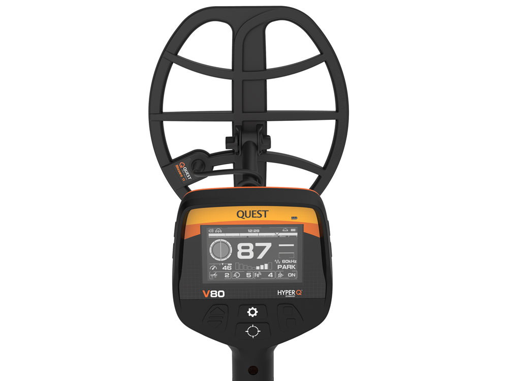 Quest V80 Double Blizzard Metalldetektor + gratis XPointer Orange Pinpointer